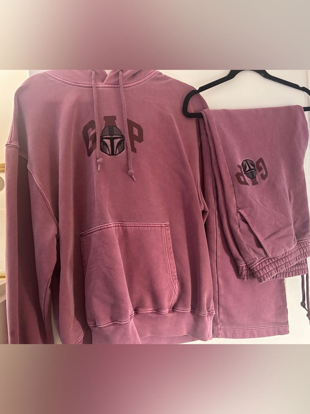 GAP Mauve Pink Star Wars Mandalorian Hoodie and Joggers Set